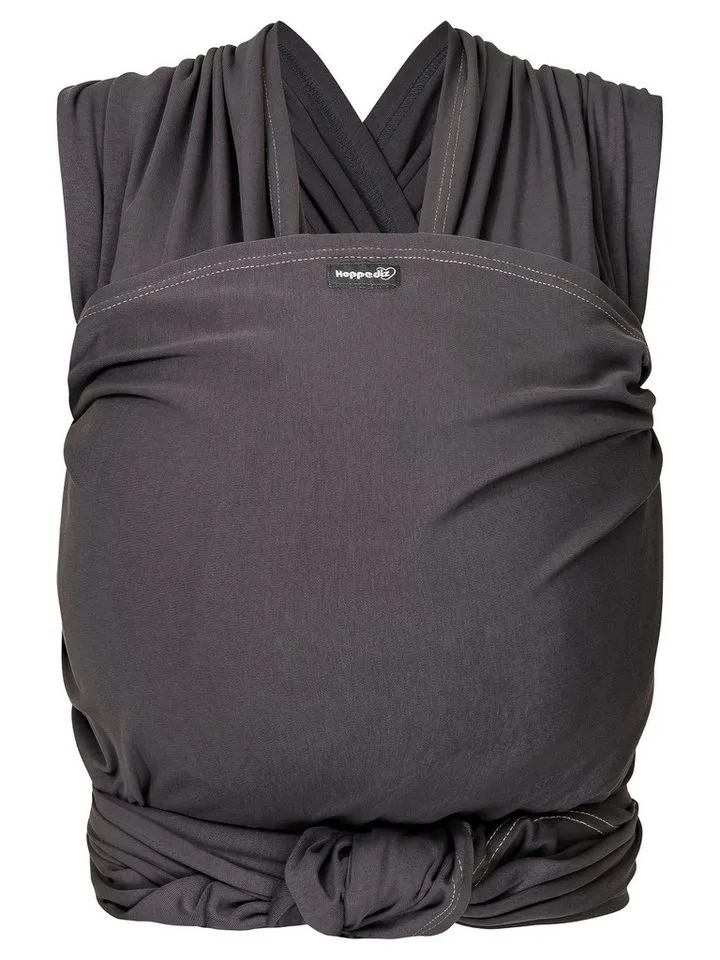 Tragetuch Elastisches Tragetuch, aus 100% Bio-Baumwolle van Hoppediz in Schwarz – productfoto