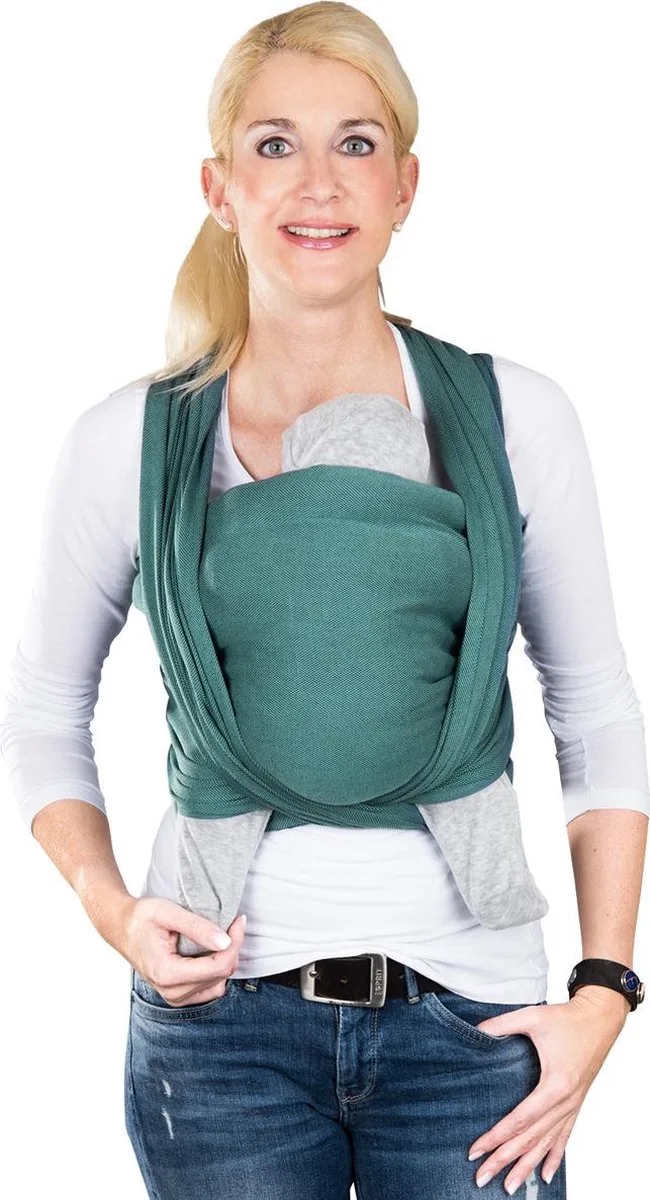Ultralite draagdoek - Blauw van Hoppediz in Groen – productfoto