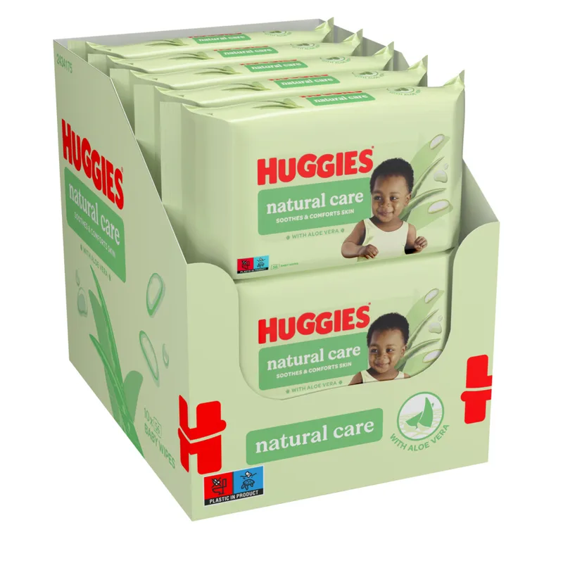 10x Huggies Billendoekjes Natural Care 10x56= 560 stuks van Huggies – productfoto