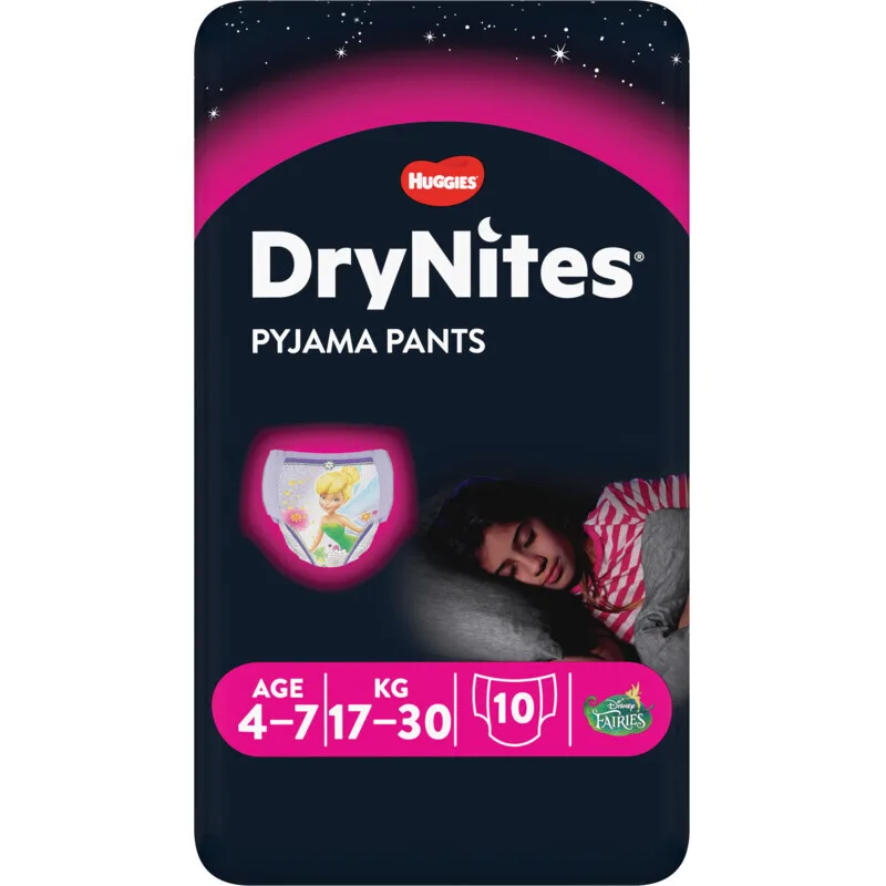 DryNites Culottes pyjama 4-7 ans - 17-30 kg - Pack de 10 de Huggies – photo produit