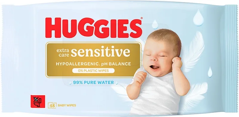 Extra Care Sensitive - Billendoekjes - 48 babydoekjes - 1 x 48 by Huggies – product photo