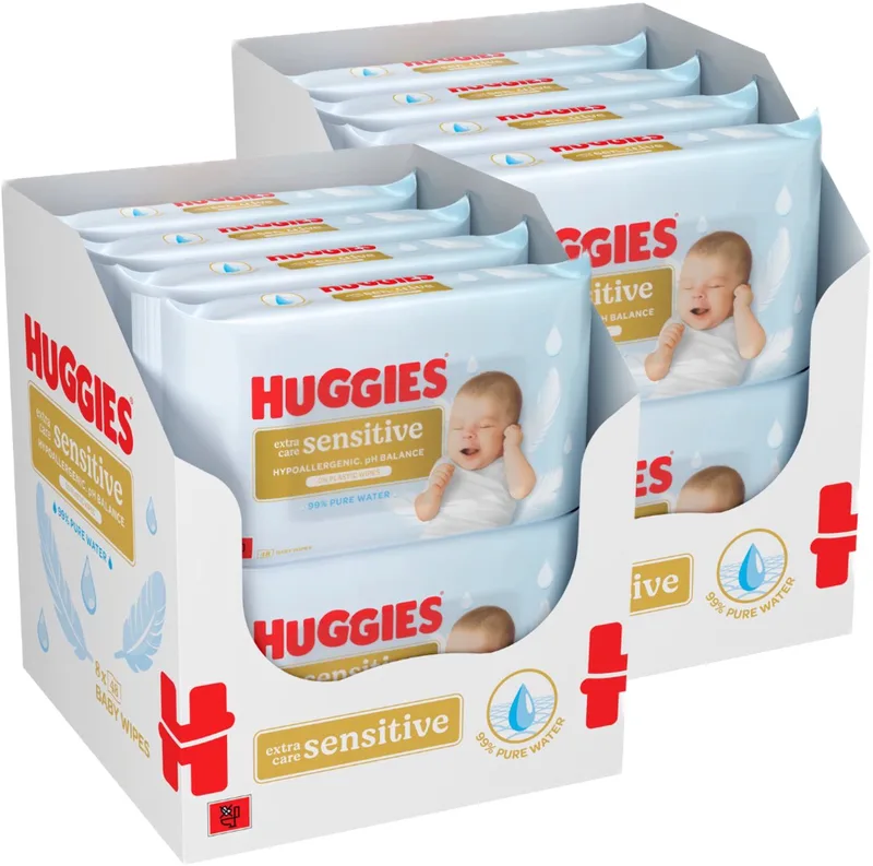 Extra Care Sensitive - Billendoekjes - 768 babydoekjes - 16 x 48 van Huggies – productfoto