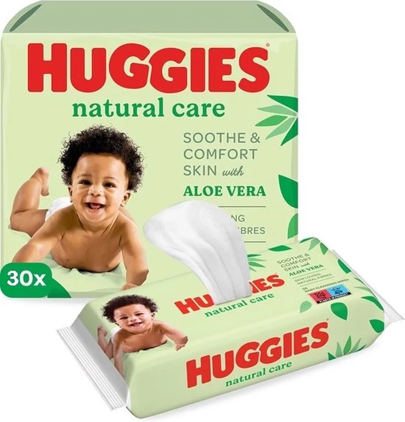 Natural Care - Billendoekjes - 1680 babydoekjes - 30 x 56 de Huggies – photo produit