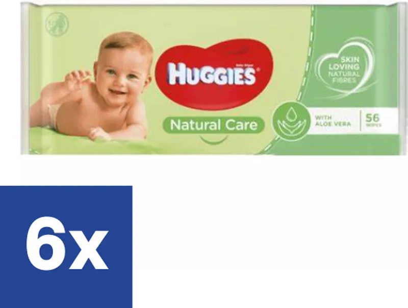 Natural Care Billendoekjes - 6 x 56 doekjes (336 doekjes) från Huggies – produktbild