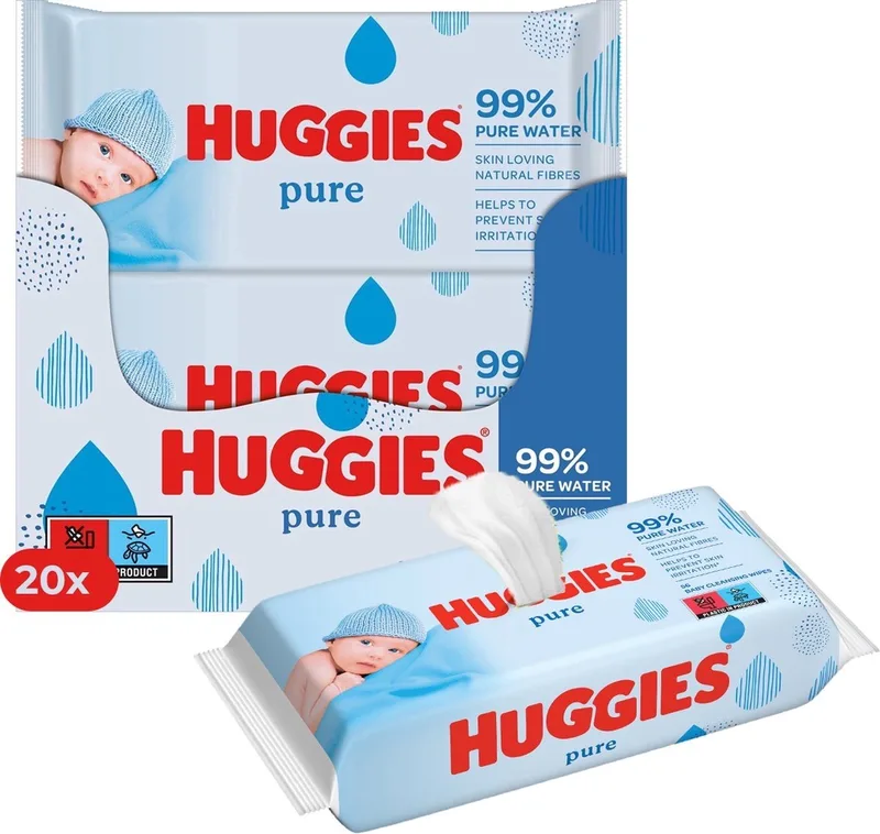 Pure - Billendoekjes - 1120 babydoekjes - 20 x 56 by Huggies – product photo