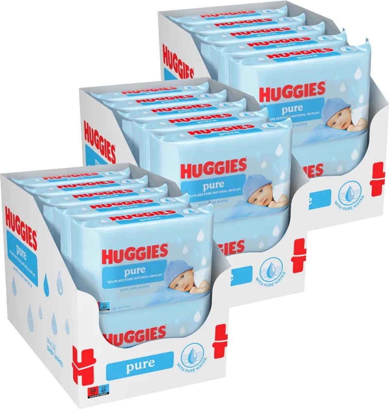 Pure - Billendoekjes - 1680 babydoekjes - 30 x 56 de Huggies – photo produit