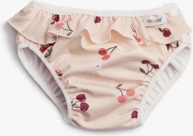 Vimse - Cherry frill - Wasbare zwemluier met roesjes - M | 7-10 kg - Leuke print - Gemakkelijk in gebruik - OEKO-TEX® gecertificeerd