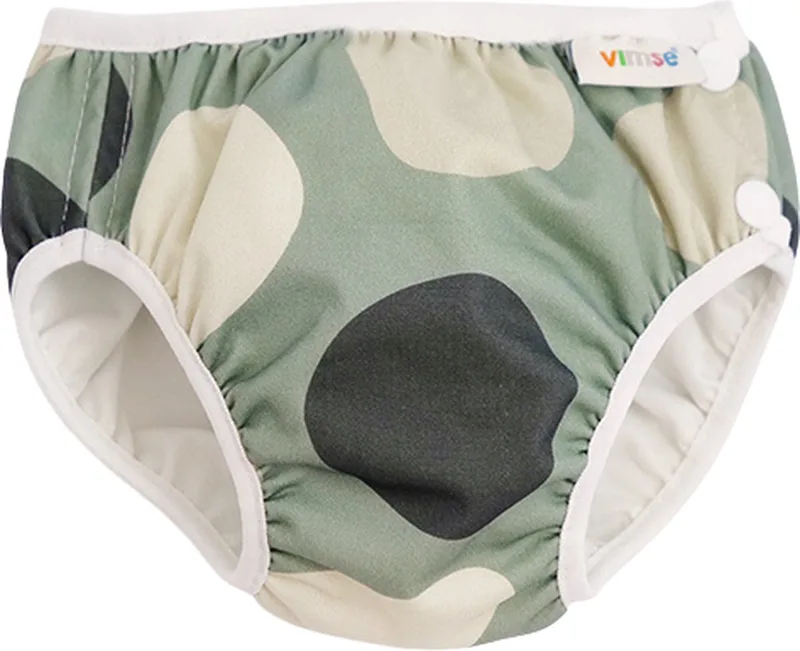 Vimse Green Shapes - Wasbare Zwemluier - M | 7-10 kgs - OEKO-TEX® - Bewegingsvrijheid - Drukknopen van ImseVimse – productfoto