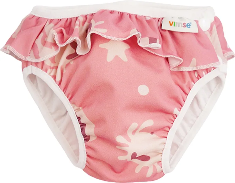 Vimse Pink Whale - Wasbare zwemluier met roesjes - M | 7-10 kg - Leuke print - Gemakkelijk in gebruik - OEKO-TEX® gecertificeerd från ImseVimse – produktbild