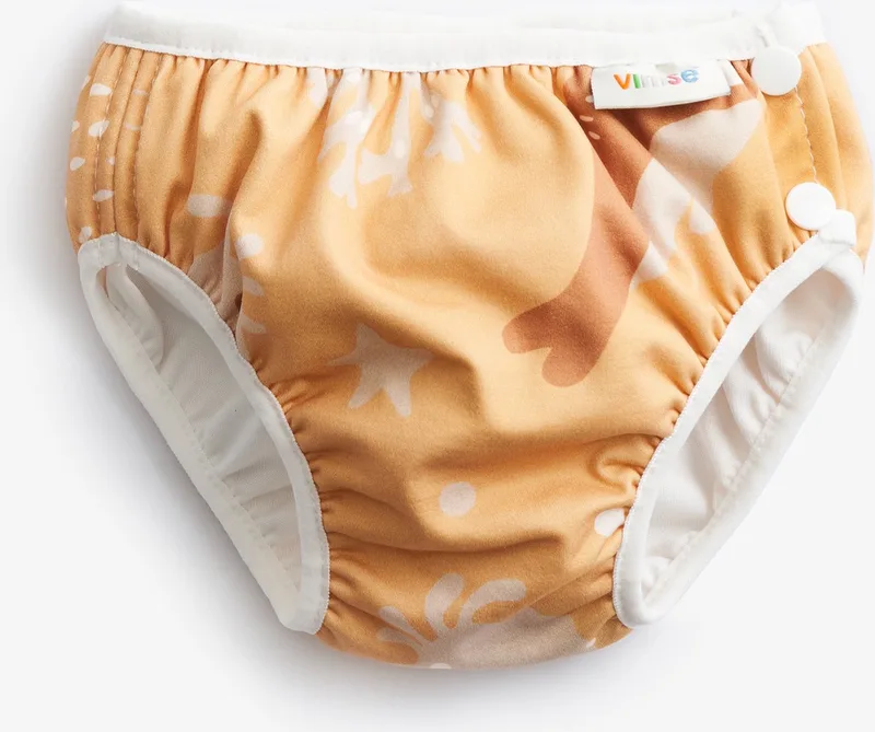 Vimse - Yellow Whale- Wasbare Zwemluier - M | 7-10 kgs - OEKO-TEX® - Bewegingsvrijheid - Drukknopen by ImseVimse – product photo