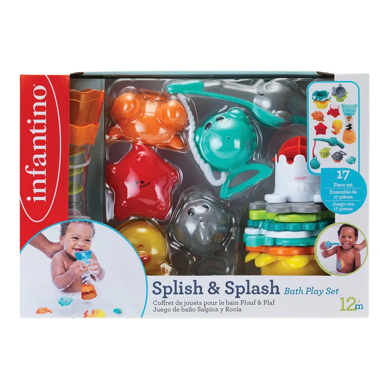 Badespielzeug-Set Splish & Splash 17-tlg. by Infantino in Multicolour, 31,8 × 11,4 × 21,9 mm – product photo 3 of 3