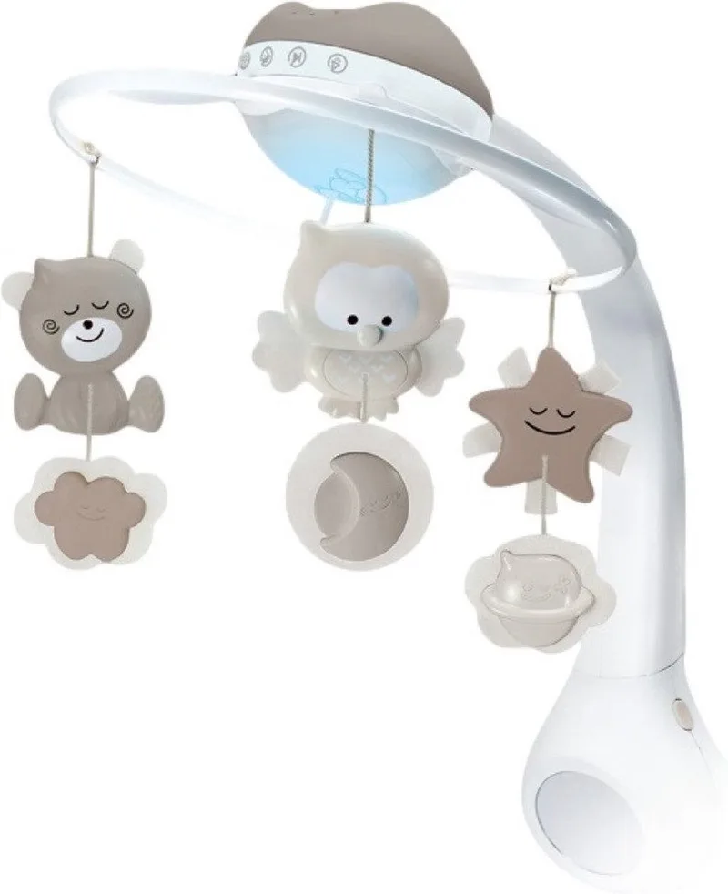 Grijs 3 in 1 muziekmobiel en projector van Infantino in Grijs – productfoto