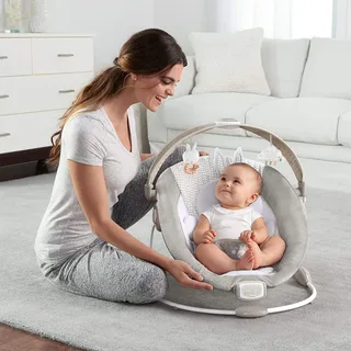 Babyschaukel InLighten Bouncer™ - Twinkle Tails™, mit Licht und Sound von Ingenuity in Grau – Produktfoto 2 von 5