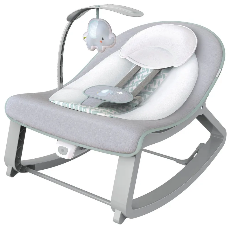 Babywippe Keep Cozy, Weaver, mit abnehmbarem Hängespielzeug fra Ingenuity i Grau, grün – produktbillede