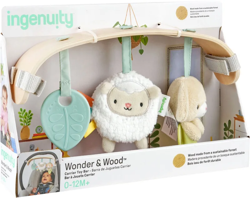 Kinderwagenkette Wonder & Wood Carrier Toybar, auch für die Babyschale geeignet by Ingenuity in Multicolour – product photo 3 of 5