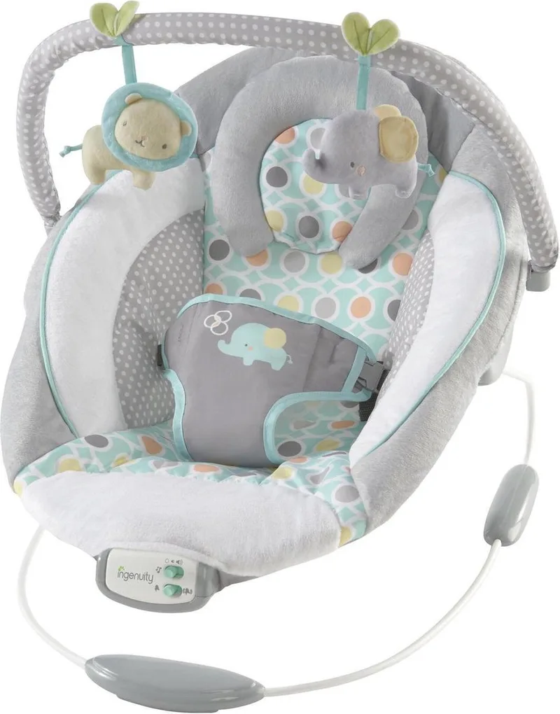 Vibrerende relax | Ingenuity Morrison Baby Bouncer wipstoeltje | Babysitter met trilling en geluid fra Ingenuity i Multi – produktbillede