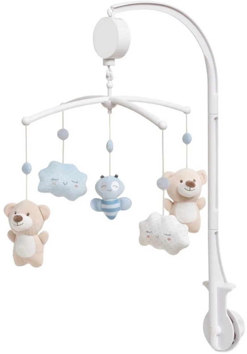 Baby's Muziekmobiel baby Heaven - Boxmobiel - figuurtjes - Muziek speelgoed - beertje - wolkjes - blauw beige by Interbaby in Blue, Beige – product photo