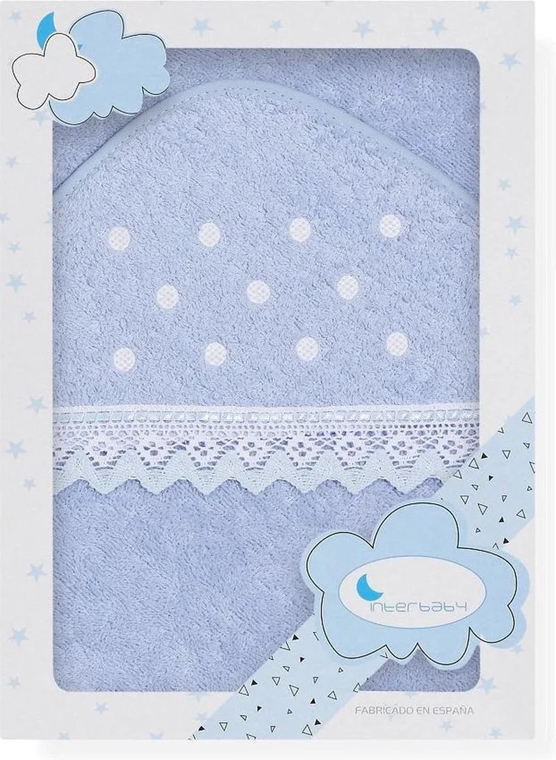 Badcape Stippen Junior 100 Cm Katoen de Interbaby en Bleu – photo produit