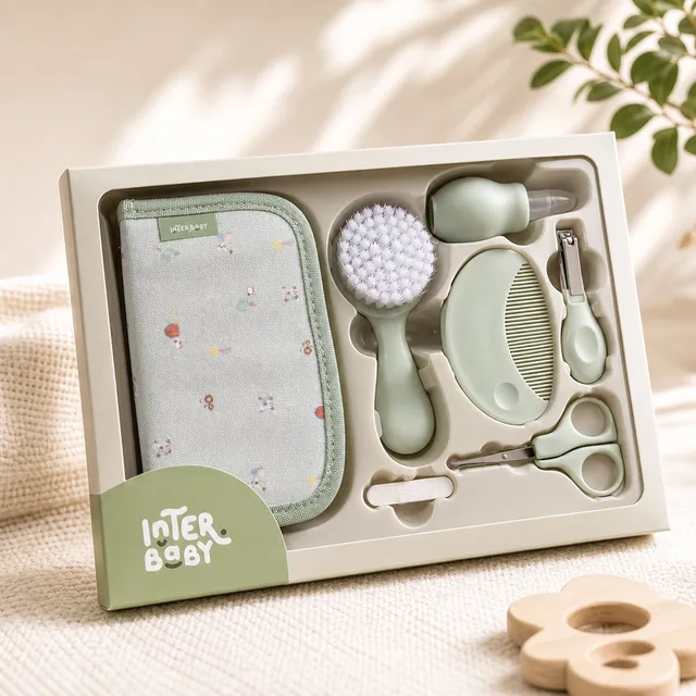 Complete Baby Verzorgingsset in Etui – Borstel, Kam & Nagelverzorging