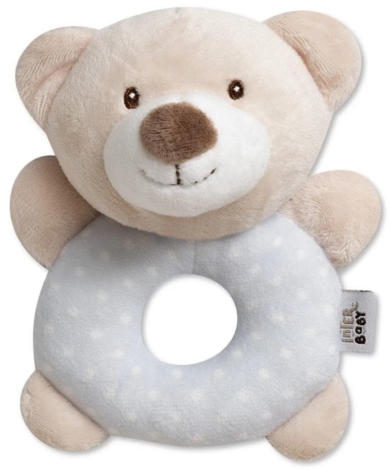 Rammelaar knuffel – Beertje – Babyspeelgoed - Knuffel - Spelen en ontdekken by Interbaby in Grey – product photo
