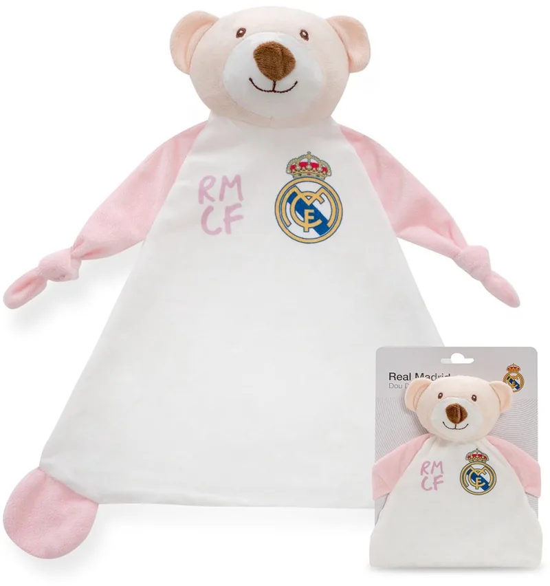 REAL MADRID™ - Knuffeldoekje - Zachte Pluche Beer by Interbaby in Pink – product photo