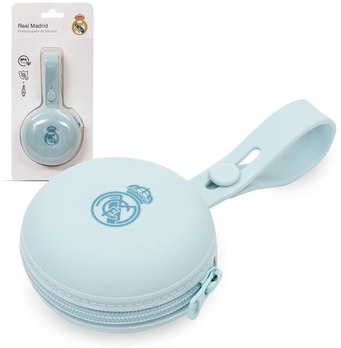 REAL MADRID™ | siliconen speenhouder | 0-6m | BPA-vrij von Interbaby in Blau – Produktfoto