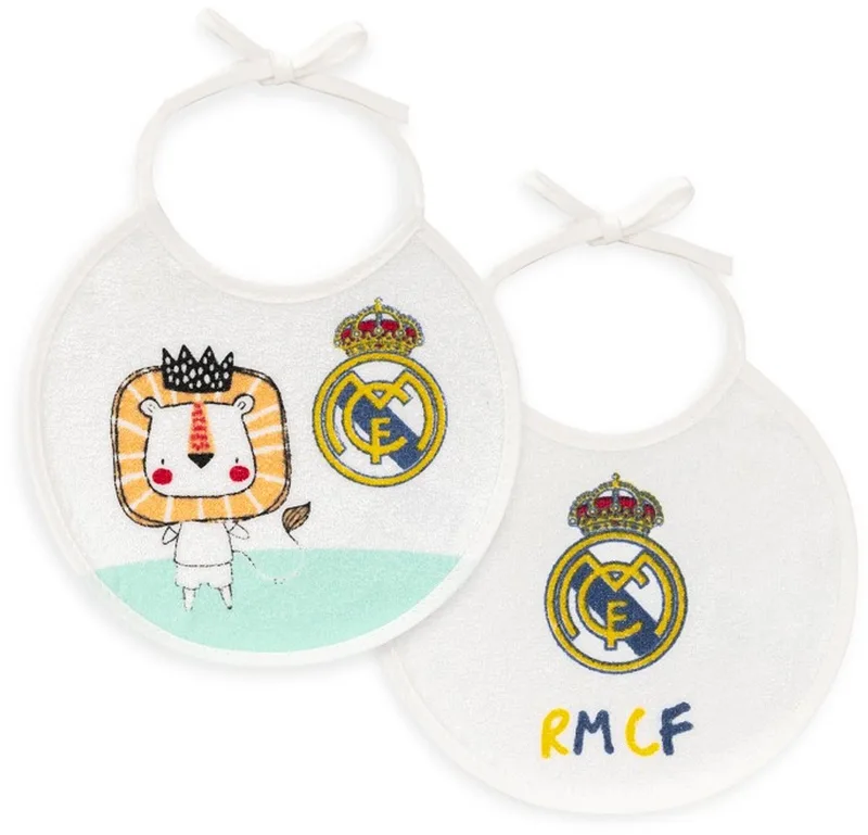 REAL MADRID™ Slabbetjes set waterdicht badstof katoen by Interbaby in White – product photo