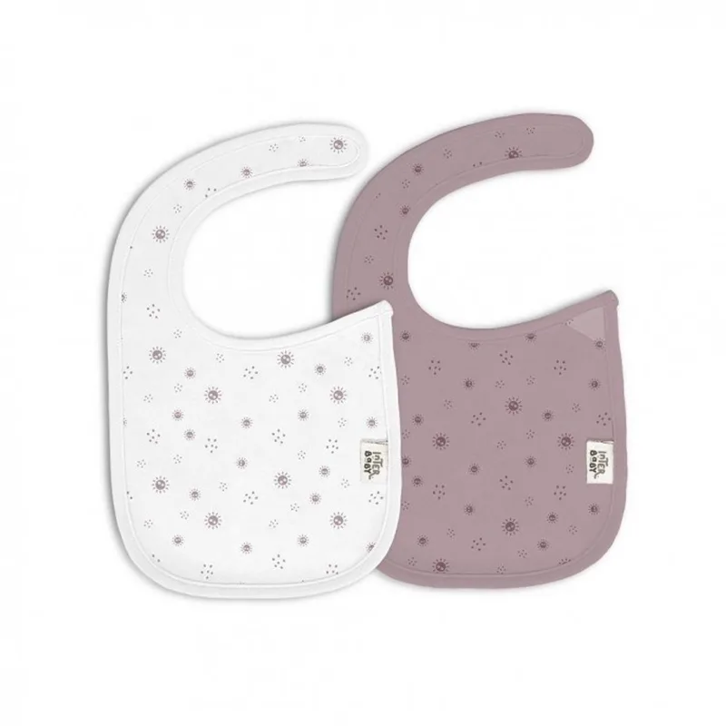 slabbetjes sun stars pink 2 stuks de Interbaby en Rose – photo produit