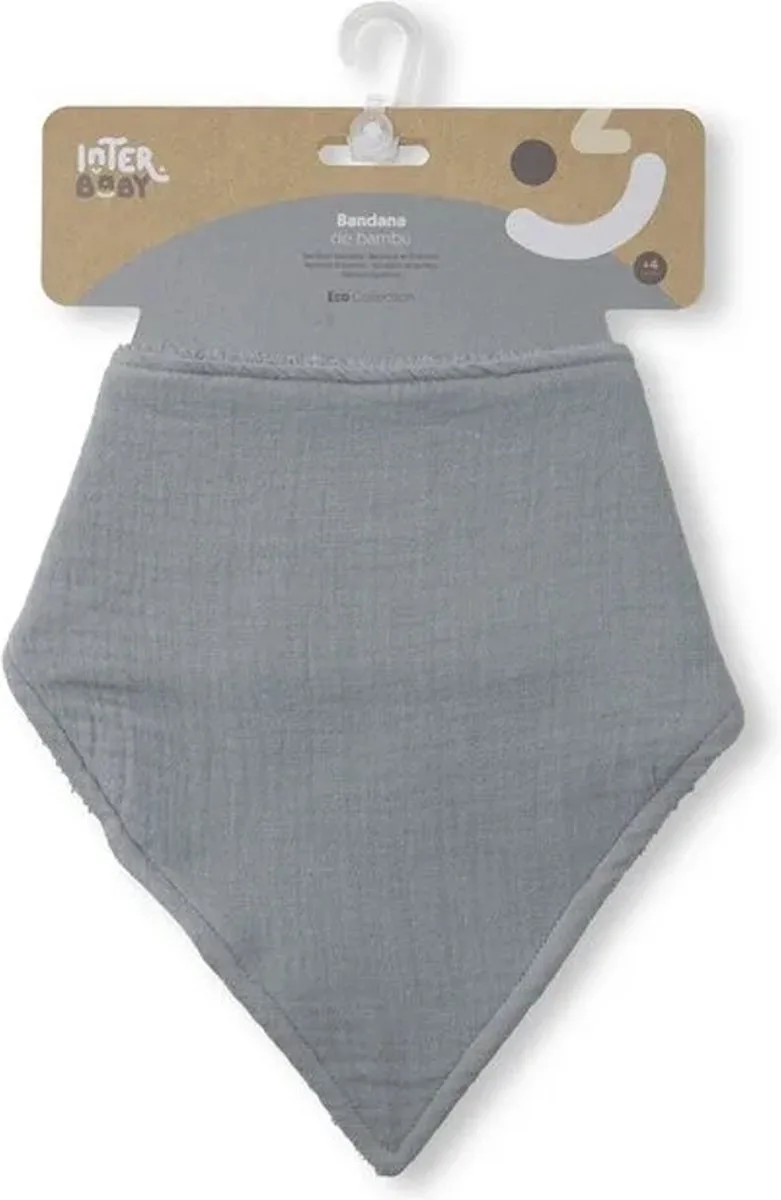 Zeverslab - met fleece - bandana - kwijlslab - slabber by Interbaby in Grey – product photo
