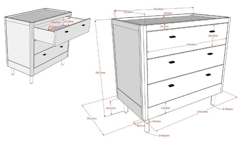 Commode Jaxx Forrest 3 Laden Eik by Jaxx – product photo 3 of 4