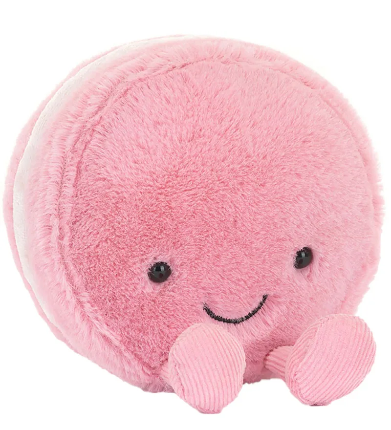 Knuffel - 12x10 cm - Amuses Mia Macaron - Framboos de Jellycat – photo produit