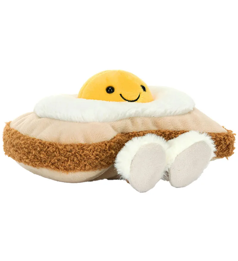 Knuffel - 12x16 cm - Amuseables Egglantine Ei op Toast by Jellycat – product photo