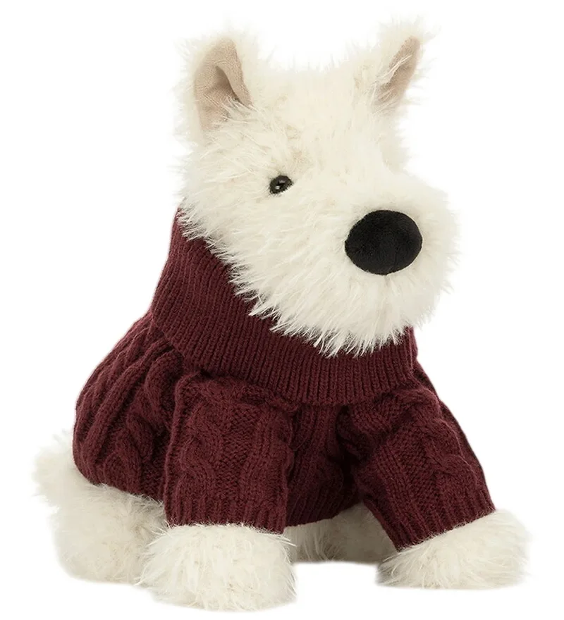Knuffel - 25 cm - Munro Scottie Dog 'Wintertrui' från Jellycat – produktbild