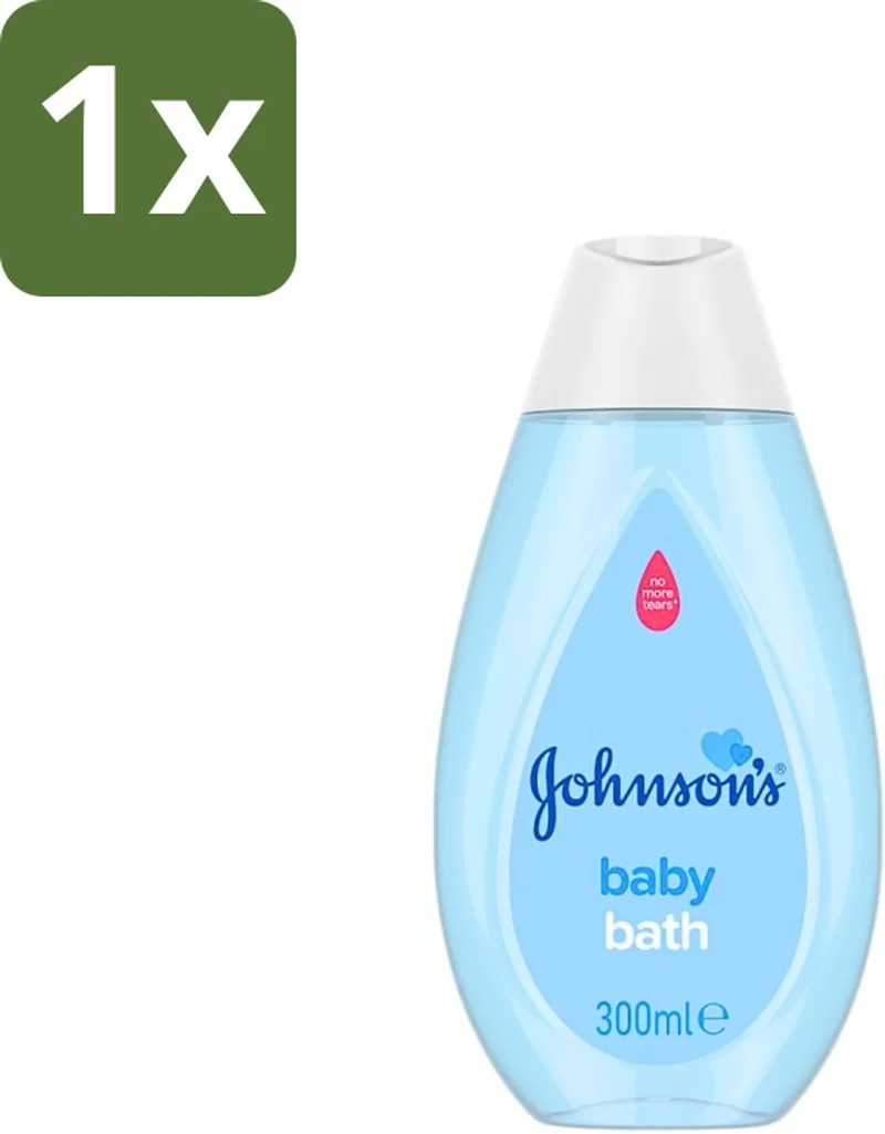 1 x Johnson's - Baby Bath - Puur & Zacht - 300 ml - Baby Bad - Baby Zeep - Babyhuid Verzorging - Zachte Babyzeep - Milde Babyzeep de Johnson's – photo produit