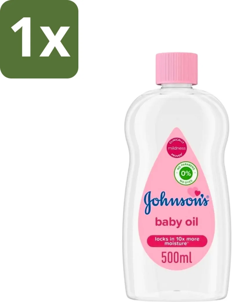1 x Johnson's - Baby Olie - Verzachtend - Hydraterend - 500 ml - Baby Aceite - Babyolie - Babyhuid Verzorging - Hydraatende Olie - Babymassage by Johnson's – product photo
