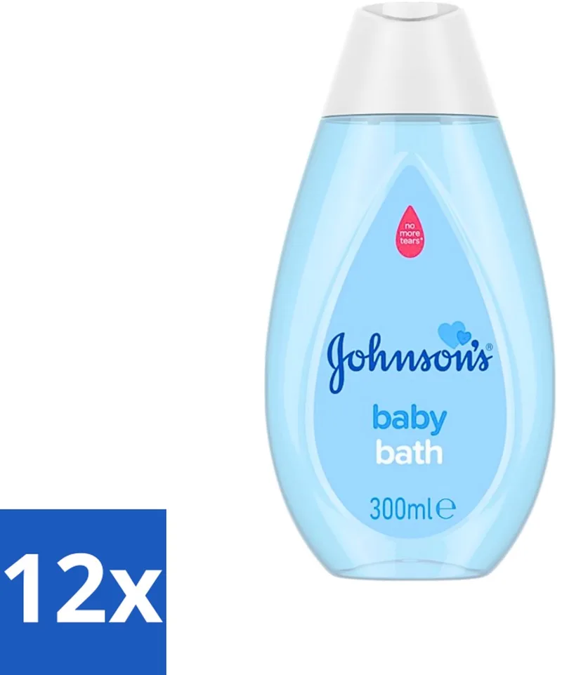 12 x Johnson's - Baby Bath - Puur & Zacht - 300 ml - Baby Bad - Baby Zeep - Babyhuid Verzorging - Milde Babyzeep - Zachte Babyzeep fra Johnson's – produktbillede