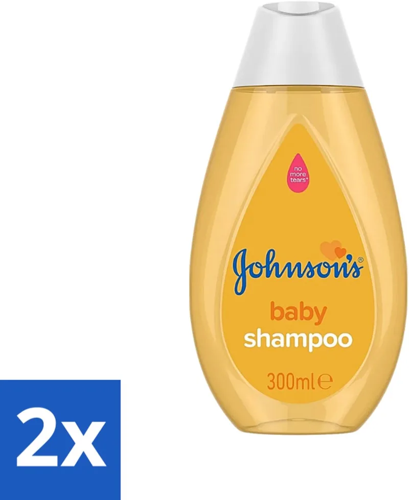 2 x Johnson's - Baby Shampoo - Zacht Voor De Ogen - 300 ml - Baby Shampoo - Baby Haar Verzorging - Zacht Voor De Ogen - No More Tears - Hypoallergeen de Johnson's – photo produit