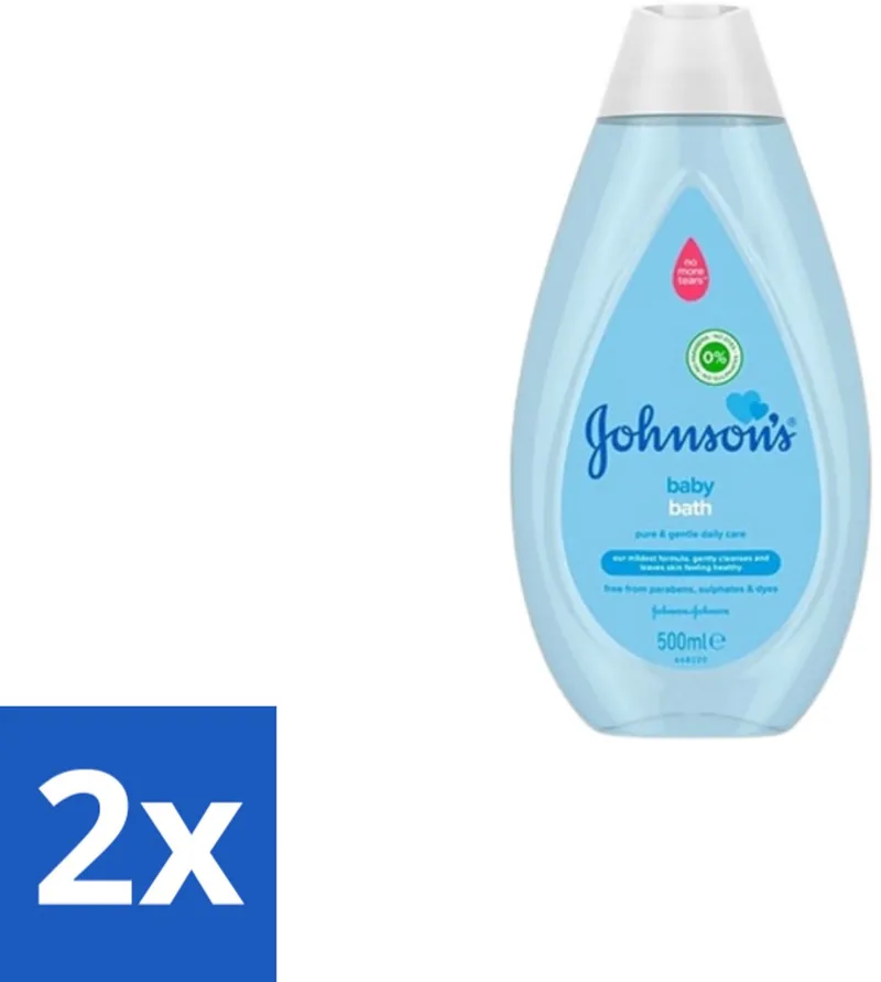 2 x Johnson’s Baby – Badolie – Pure & Gentle – 500 ml - Babybadolie - Babyhuid - Hydratatie - Zachte Reiniging - Hypoallergeen by Johnson's – product photo