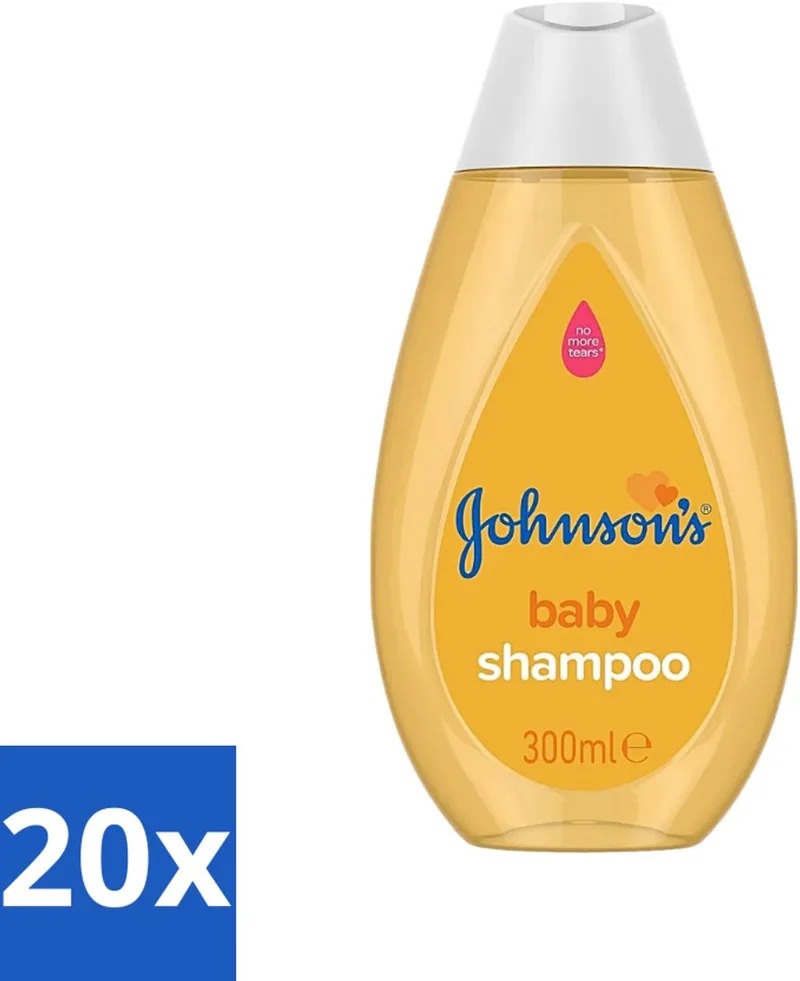 20 x Johnson's - Baby Shampoo - Zacht Voor De Ogen - 300 ml - Baby Shampoo - Baby Haar Verzorging - Zacht Voor De Ogen - No More Tears - Hypoallergeen Shampoo de Johnson's – photo produit
