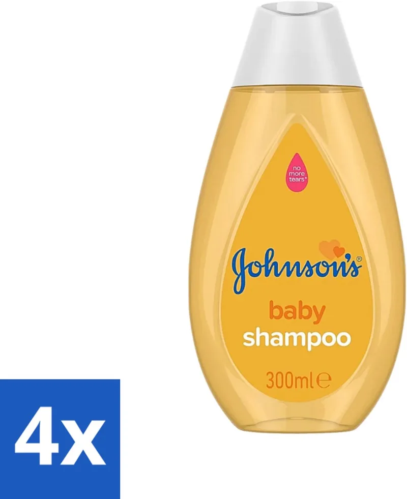 4 x Johnson's - Baby Shampoo - Zacht Voor De Ogen - 300 ml - Baby Shampoo - Baby Haar Verzorging - Zacht Voor De Ogen - No More Tears - Hypoallergeen de Johnson's – photo produit