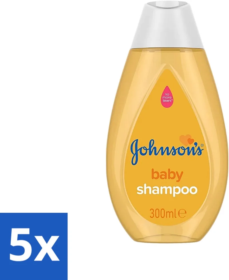 5 x Johnson's - Baby Shampoo - Zacht Voor De Ogen - 300 ml - Baby Shampoo - Baby Haar Verzorging - Zacht Voor De Ogen - No More Tears - Hypoallergeen Shampoo by Johnson's – product photo