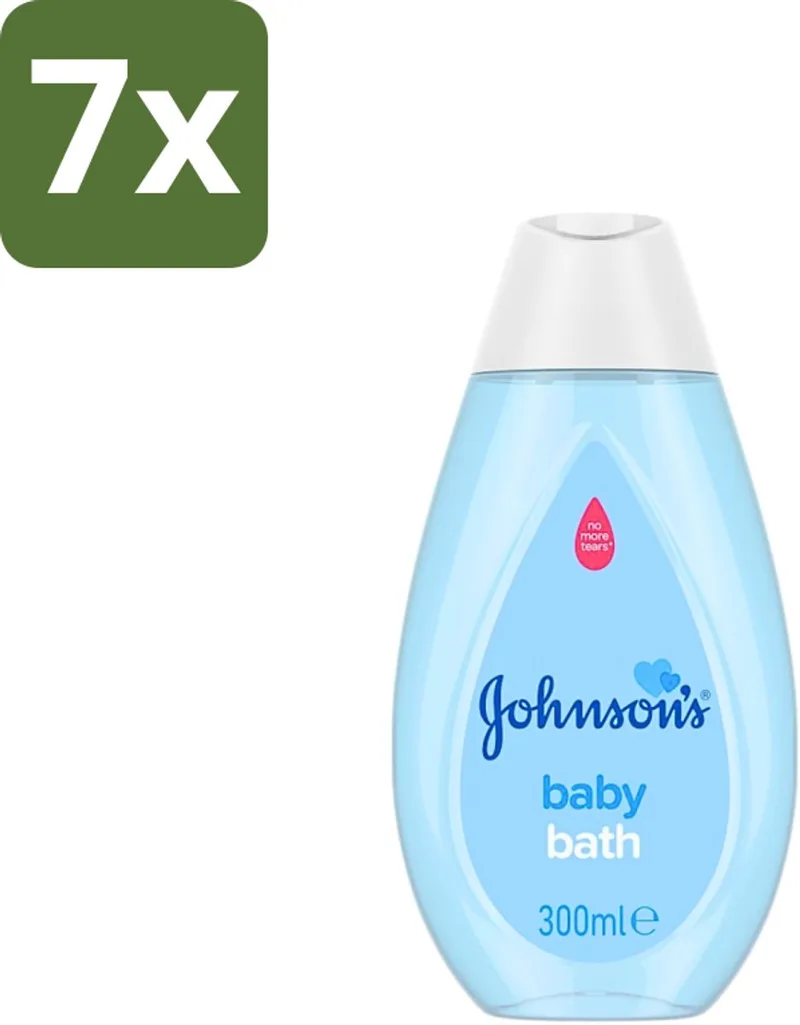 7 x Johnson's - Baby Bath - Puur & Zacht - 300 ml - Baby Bad - Baby Zeep - Babyhuid Verzorging - Zachte Babyzeep - Milde Babyzeep by Johnson's – product photo