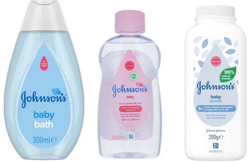 Johnson Baby - SET - Badschuim 300 ml / Olie 200 ml / Talkpoeder 200 Gram by Johnson's in Pink – product photo