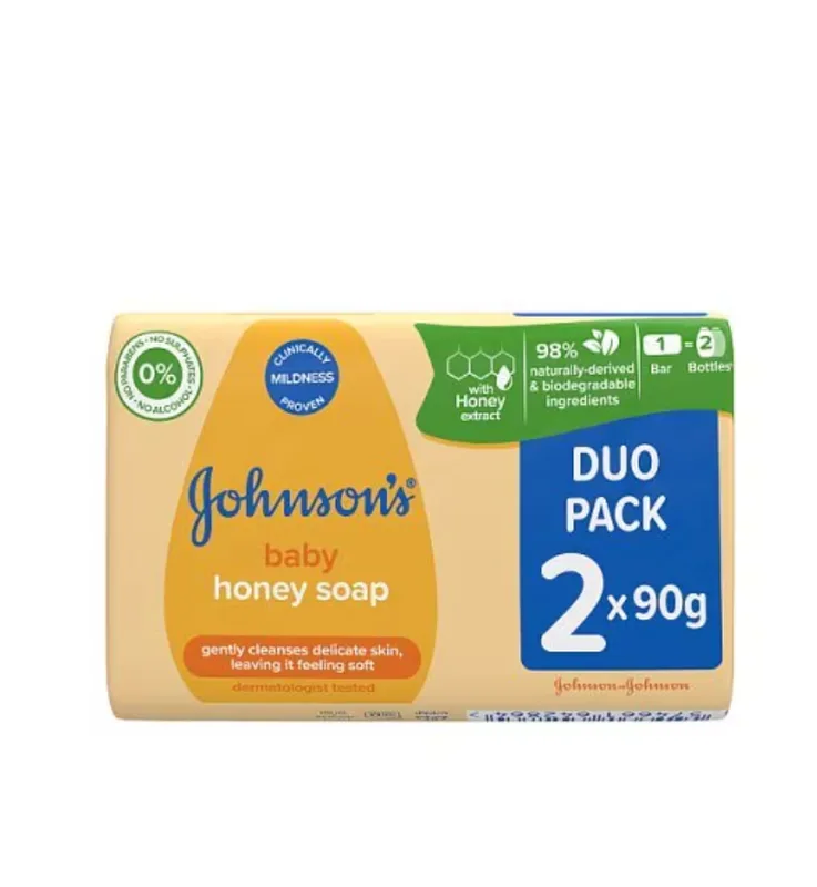 zeep met honing, duo 2 x 90 g van Johnson's – productfoto