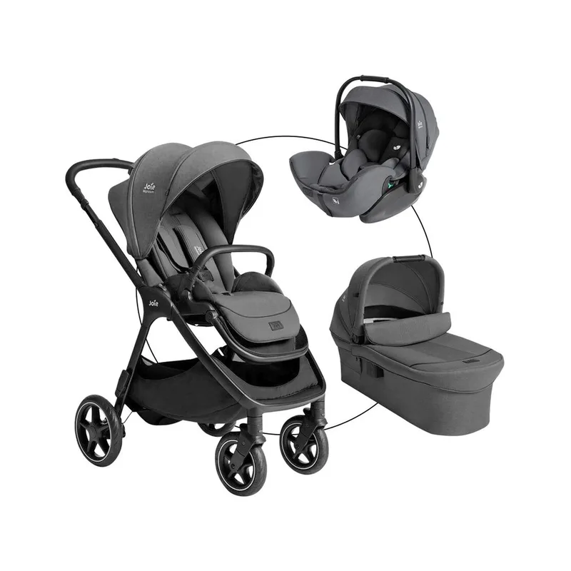 Kombikinderwagen Finiti Trio-Set inkl. Babyschale i-Level Pro fra Joie i Grå – produktbillede