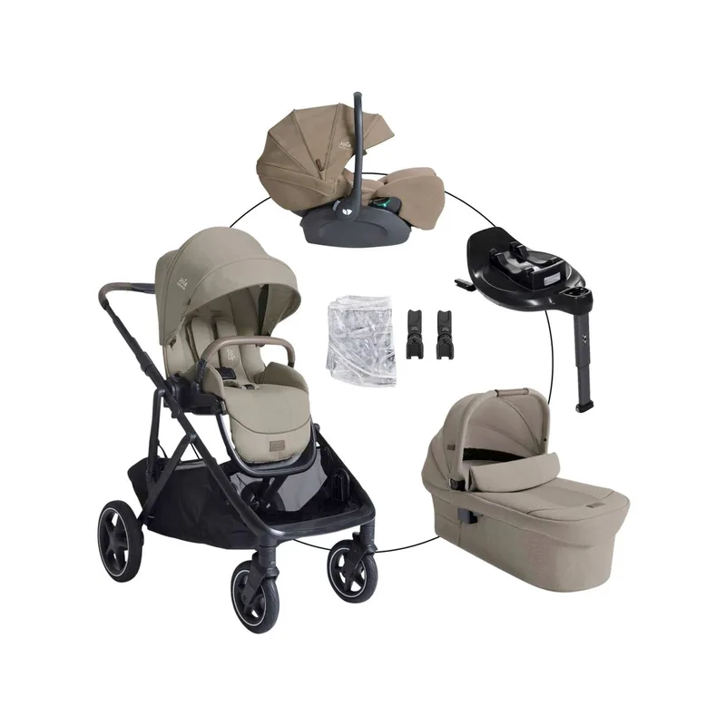 Kombikinderwagen Versiti Travel-Set inkl. Babyschale i-Level Pro und Isofix-Basis i-Base Encore by Joie in Beige – product photo