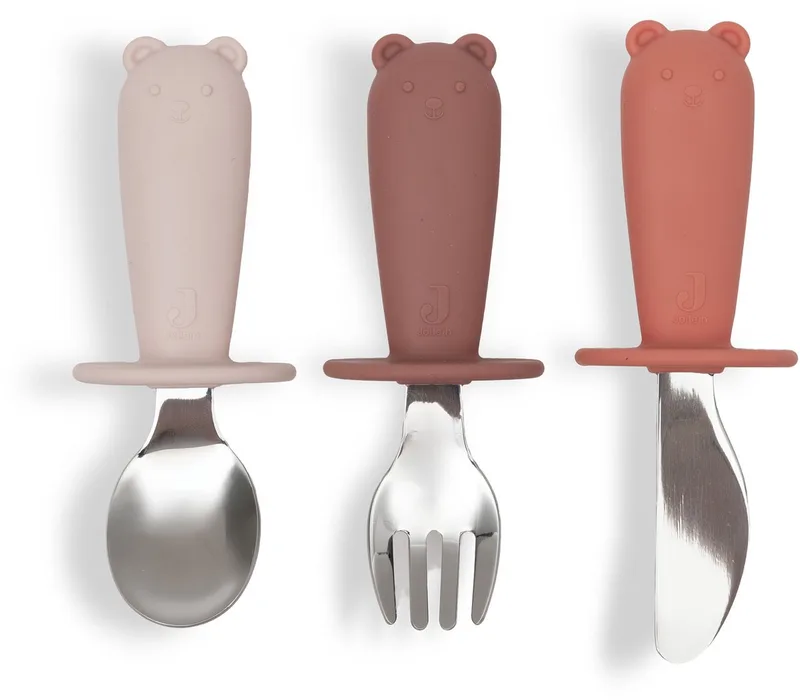 Baby Bestek Set - Siliconen Kinderbestek by Jollein in Blush Shades – product photo