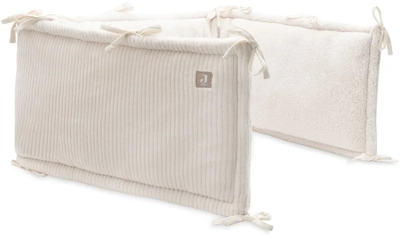 Baby Boxbumper Ledikant - 180x30cm - Katoen - Cloudy Rib by Jollein in Oatmeal – product photo