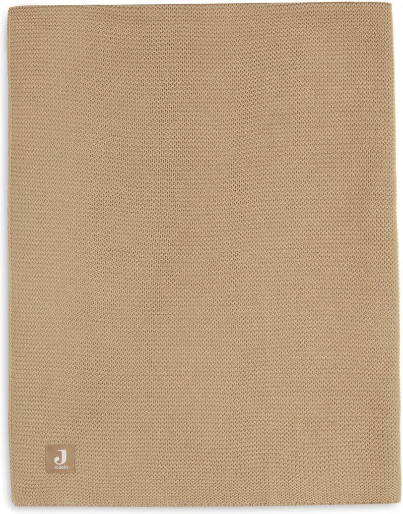 Baby Deken Ledikant 100x150cm Basic Knit - Biscuit de Jollein en Basic Knit Biscuit – photo produit