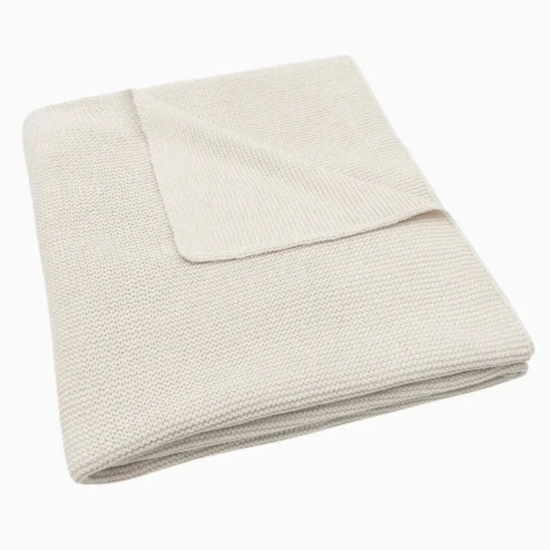 Baby Deken Ledikant - 100x150cm - Basic Knit - Oatmeal by Jollein in Basic Knit Oatmeal – product photo 2 of 5